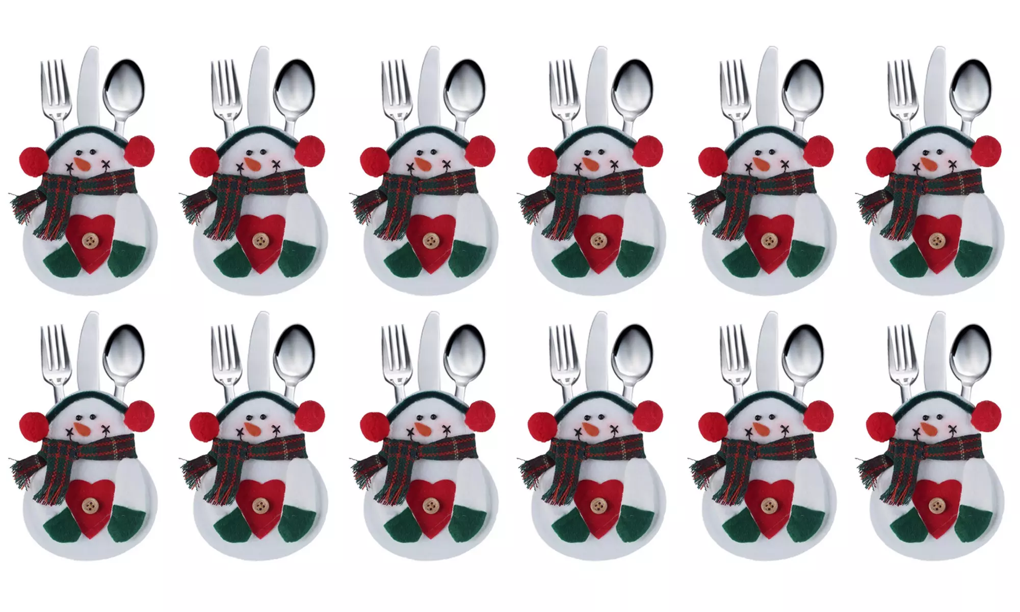 4, 8 ou 12 porte-couverts en forme de bonhomme de neige - Image 3
