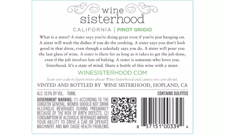 Wine Sisterhood Pinot Grigio Set (6 Bottles; Shipping Included) - Second Medium