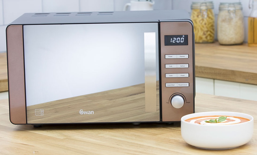 Image 1: Swan Copper Digital Microwave