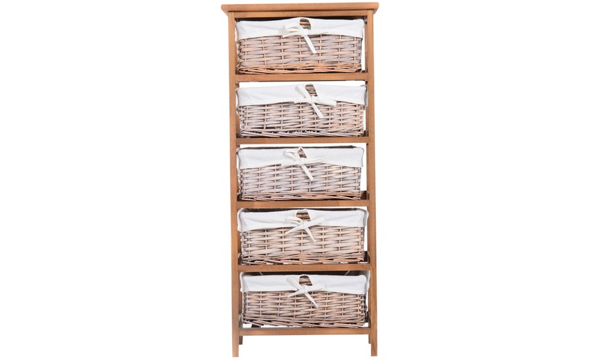 Image 14: HomCom Wicker Basket Drawers
