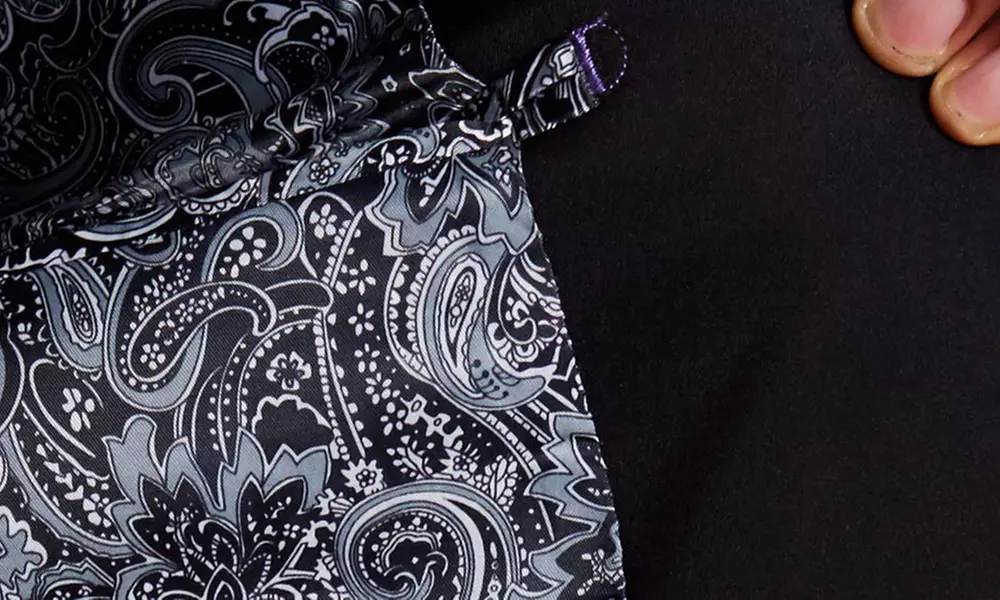 Suslo Couture Men's Slim Fit Sateen Sports Coat with Flower Pin (Size L) - Second Medium