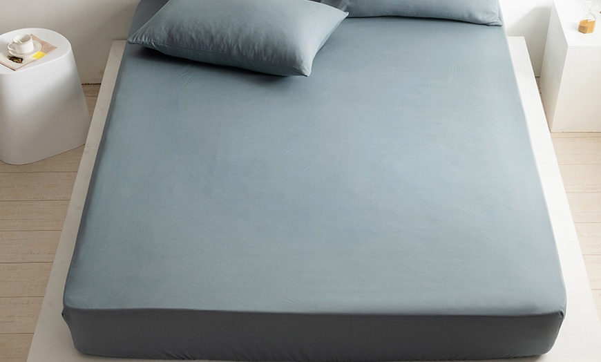 Image 1: Fitted Bed Sheet in choice of sizes with optional Pillow Case