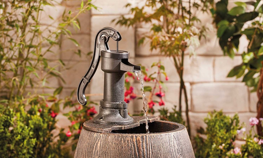 Image 3: Barrel Water Fountain Planter
