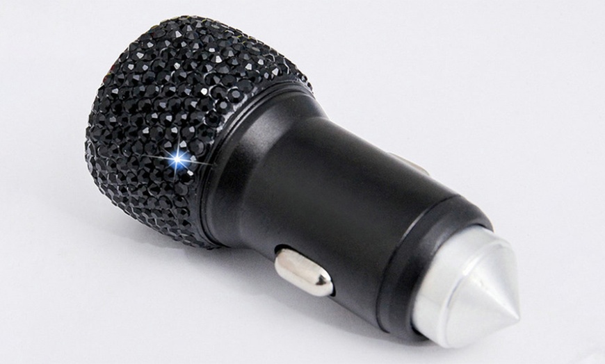 Image 11: Diamond Car Charger with Three-in-One Charging Cable