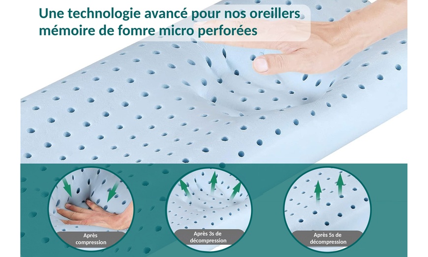 Image 6: Traversin à mémoire de forme avec housse rafraichissante, Sampur