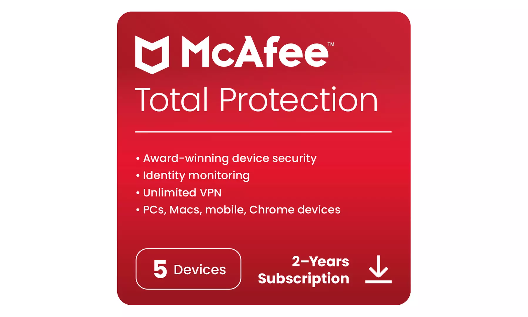 McAfee Total Protection 2025 for One or Two Years (Up to 84% Off)