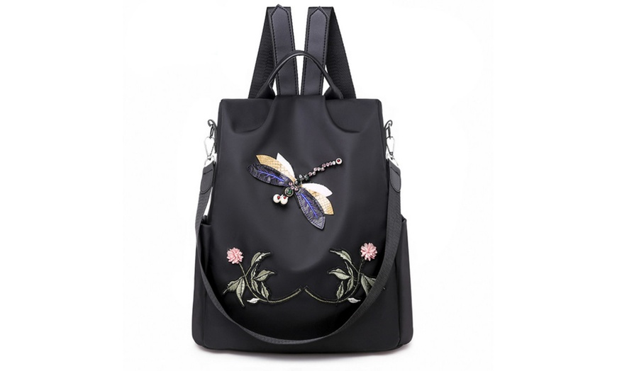 Image 2: Embroidered Dragonfly Backpack 