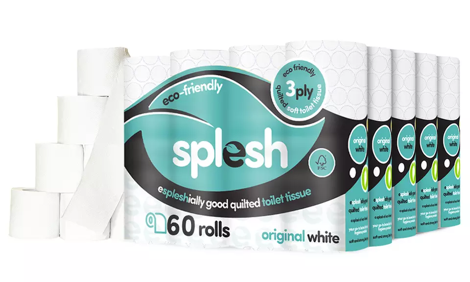 Splesh Toilet Roll, Soft & Quilted Eco-Friendly White