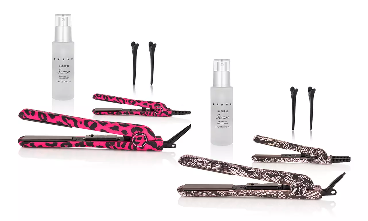 Royale 1.25" Professional Hair Straightener and 0.5" Travel Flat Iron Set (5-Piece) - Primary Image