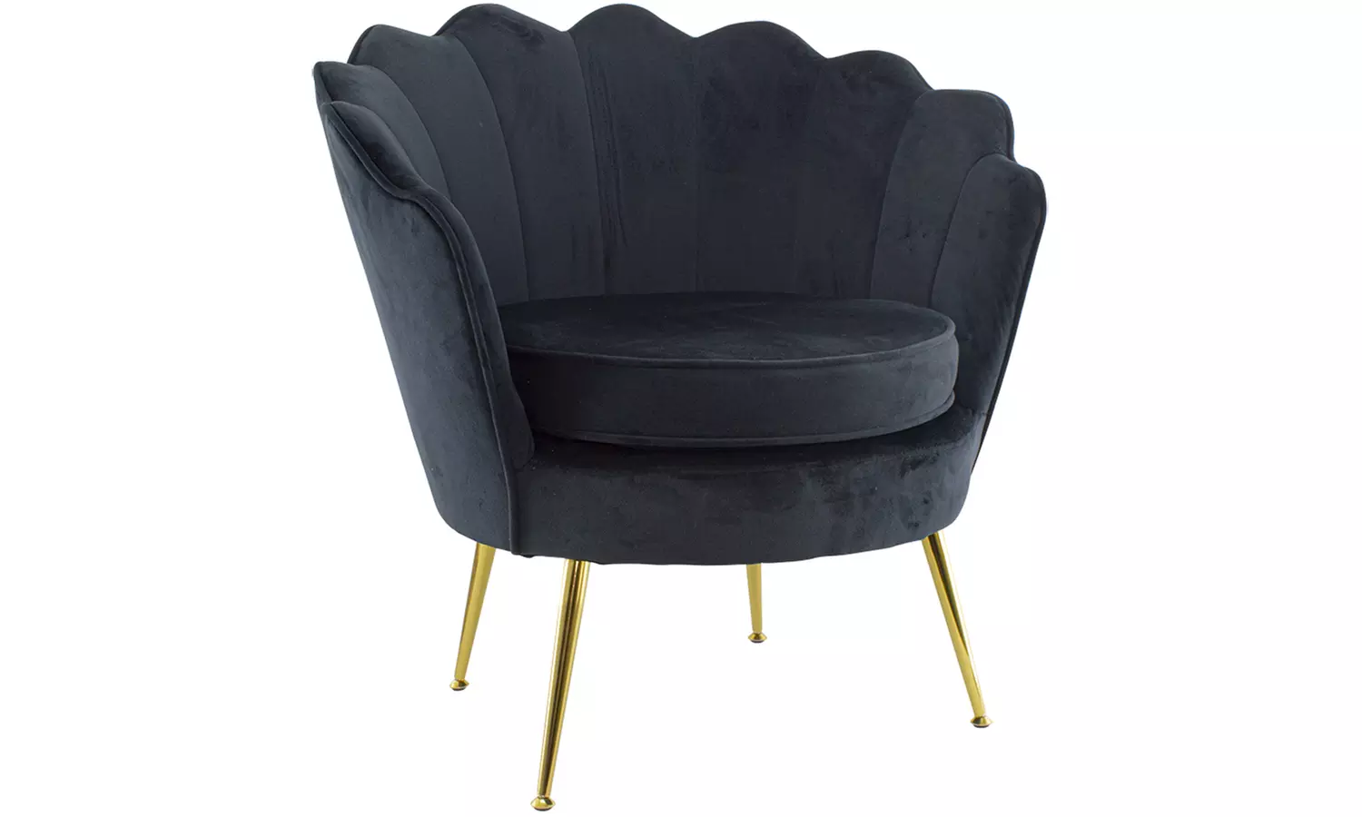 Poltrona con schienale a conchiglia