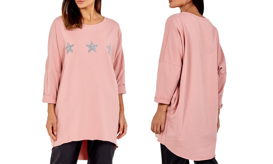 Image 15: Women's Oversized Star-Detailed Sweatshirt or Hoodie