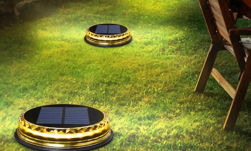 Image 1: Solar Round Garden Lawn Lights