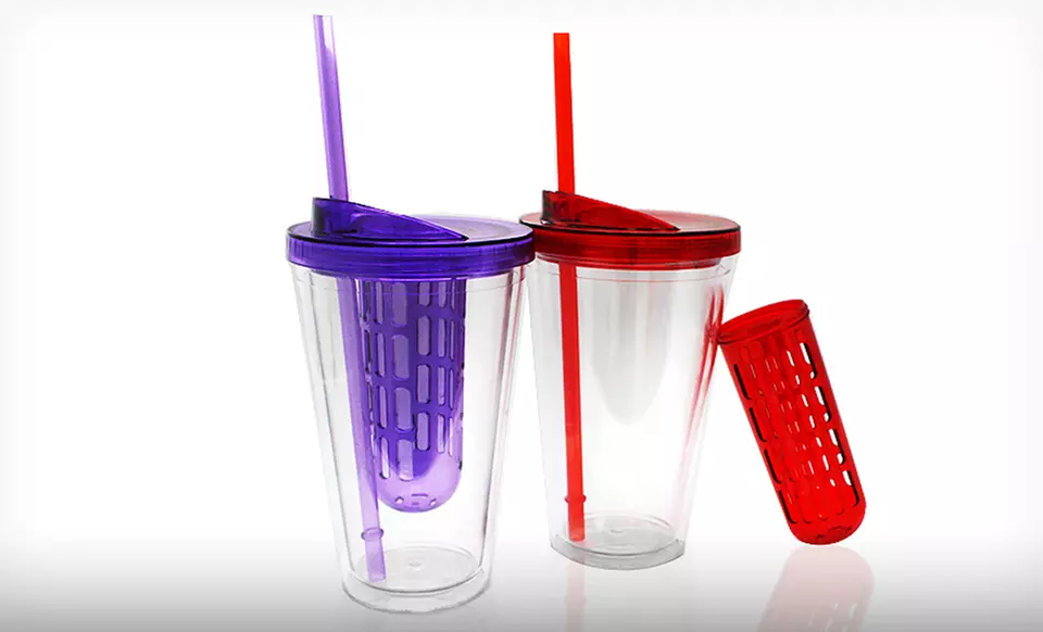 $13.99 for a 2-Pack of 16 Oz. Fruit-Infuser Tumblers ($23.98 List Price). Free Returns. - Second Medium