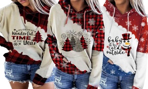 Women’s Christmas Snowman Casual Hoodie