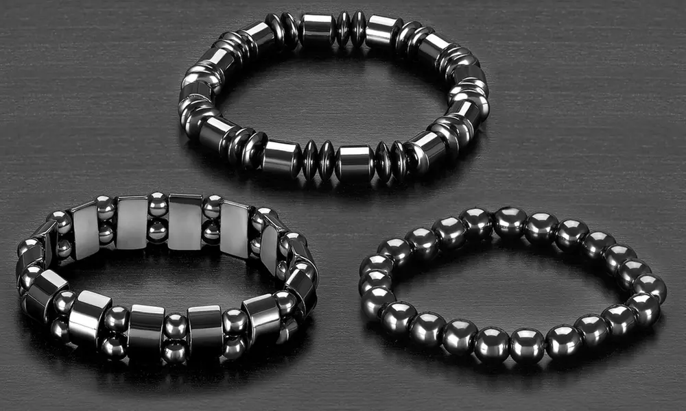 Natural Magnetic Hematite Stretch Bracelets - Primary Image