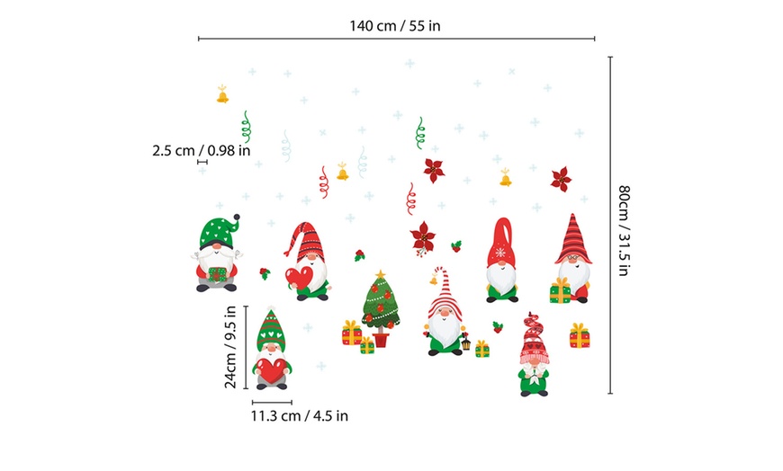 Image 13: Christmas Window Clings Set