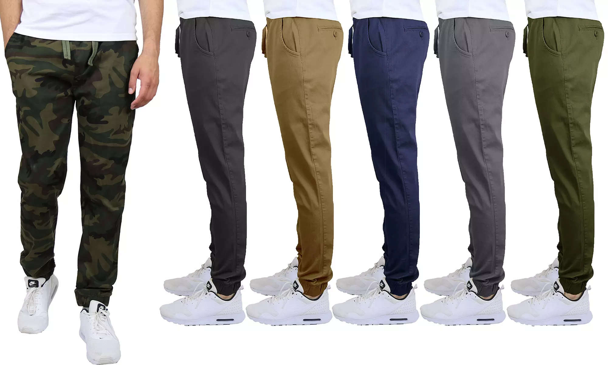 Galaxy By Harvic Men's Cotton-Stretch Twill Joggers & Chinos (S-2XL) - Primary Image