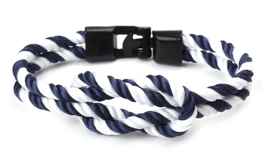 Image 5: Men's Nautical Rope Bracelet