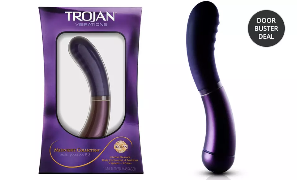 Trojan Midnight Collection Multi-Position 5.3 Vibrator﻿   - Primary Image