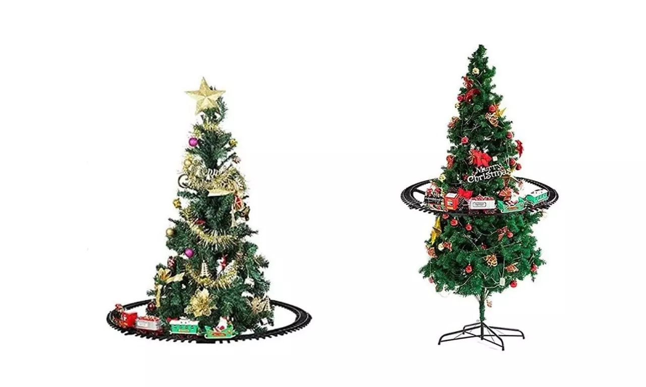 Weihnachtliche Szene mit Musik und Beleuchtung