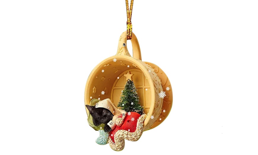 Image 7: Christmas Puppy Sleeping Hanging Ornament