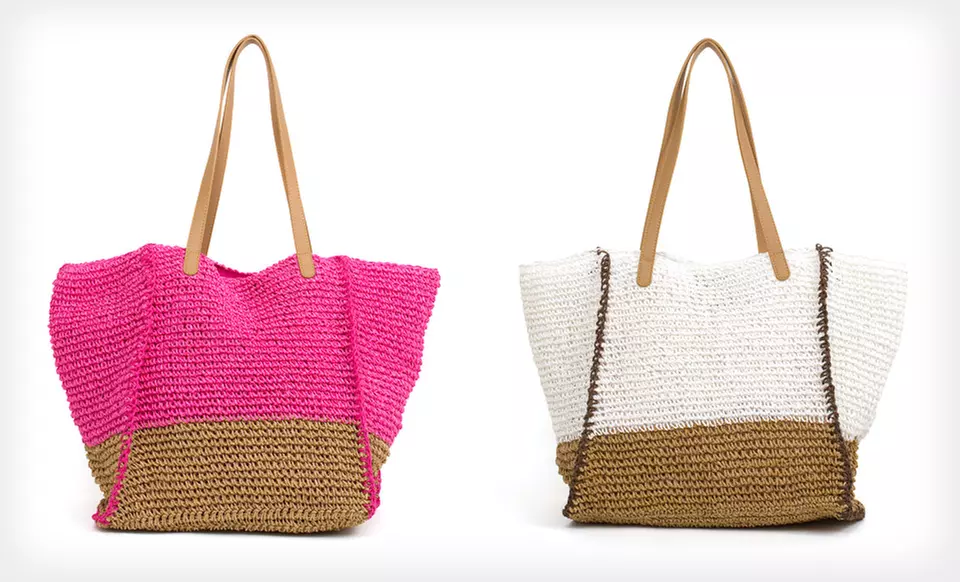 Magid Handbags Straw Beach Bags (Up to 64% Off). Multiple Styles and Colors Available. Free Shipping and Returns. - Second Medium