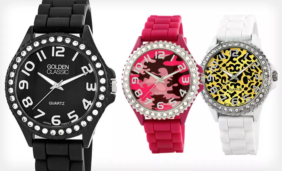 $12 for a Golden Classic Women’s Glam Jelly Watch ($36 List Price). Multiple Colors Available. Free Shipping. - Primary Image