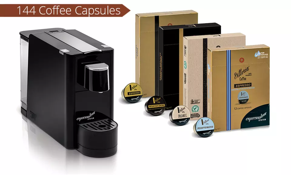 Vittoria Coffee Espresso Capsules and Espressotoria Coffee Machine with Four Month Supply for $99 (Don't Pay $199.68) - Primary Image