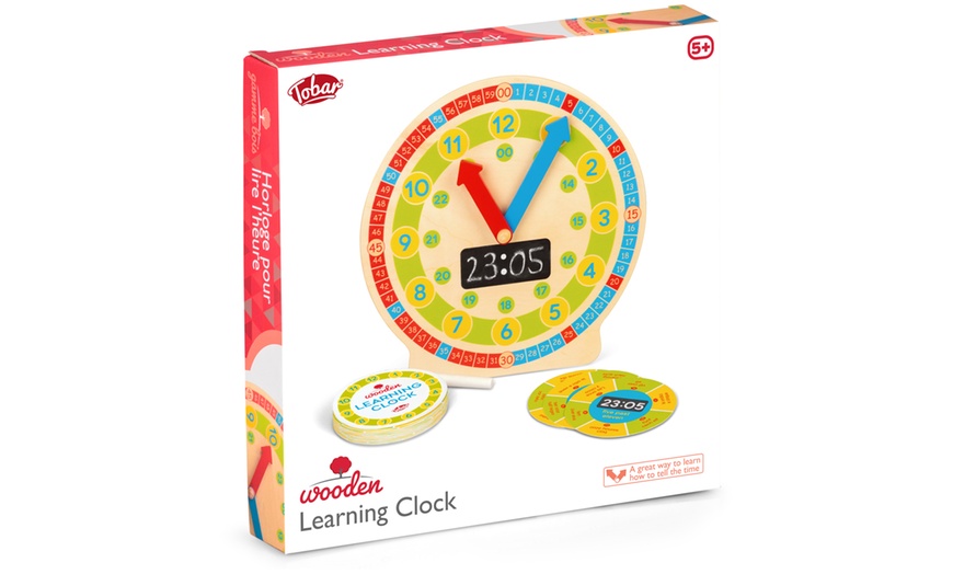 Image 3: Wooden Learning Clock