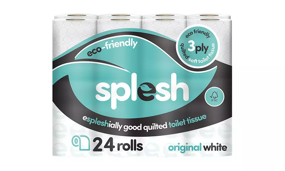 Splesh Toilet Roll, Soft & Quilted Eco-Friendly White