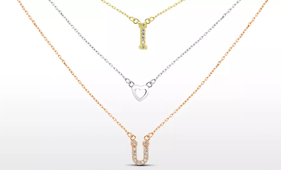 Sterling Silver Tri-Chain Necklace. Multiple Pendants Available. Free Returns. - Primary Image