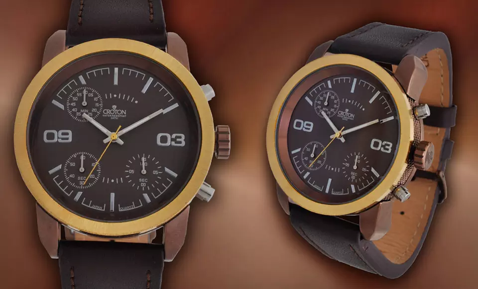 $54.99 for a Brown Croton Men's Chronograph Watch ($300 List Price) - Primary Image