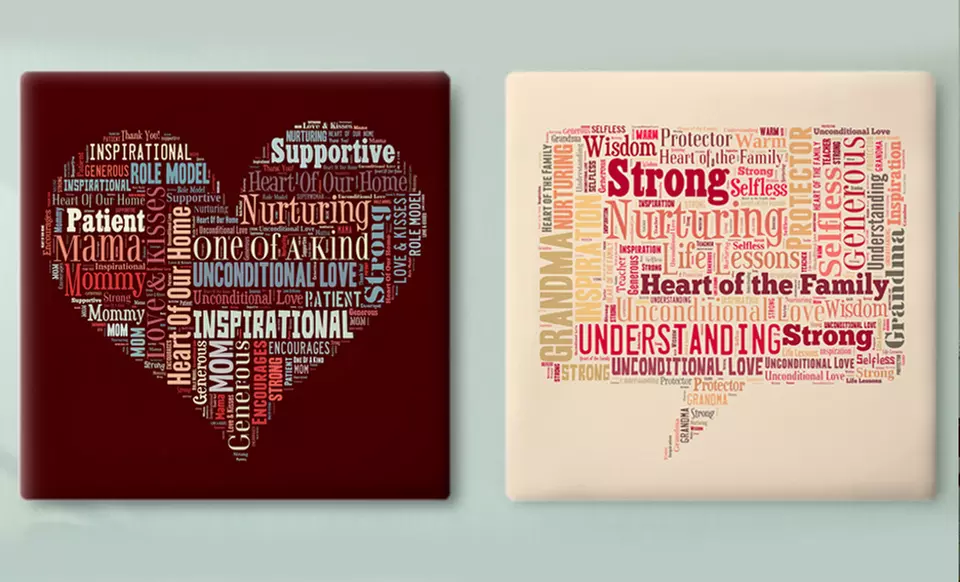 16"x16", 20"x20", or 30"x30" Custom Canvas Text Montage from YouFrame from $26.99–$64.99 - Image 2