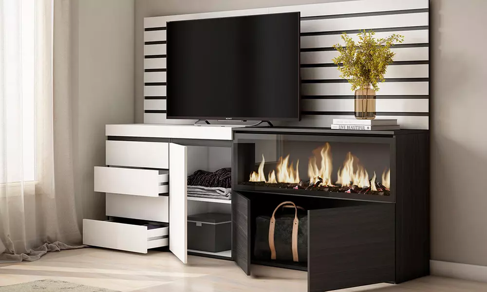 Sideboard mit LED-Elektrokamin