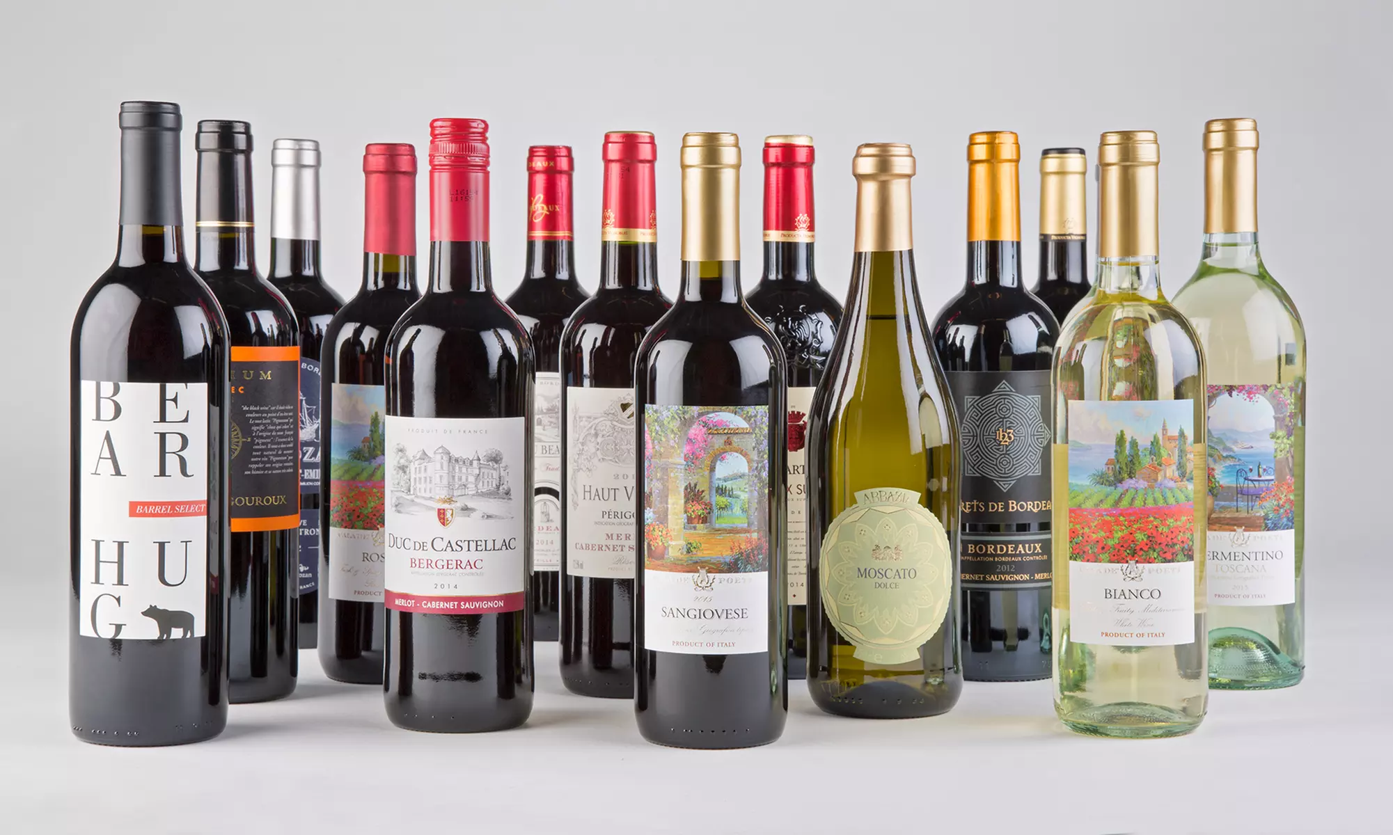 15 Bottles of Premium Wine with a Deluxe Waiter's Corkscrew from Barclays Wine (Up to 74% Off) - Primary Image