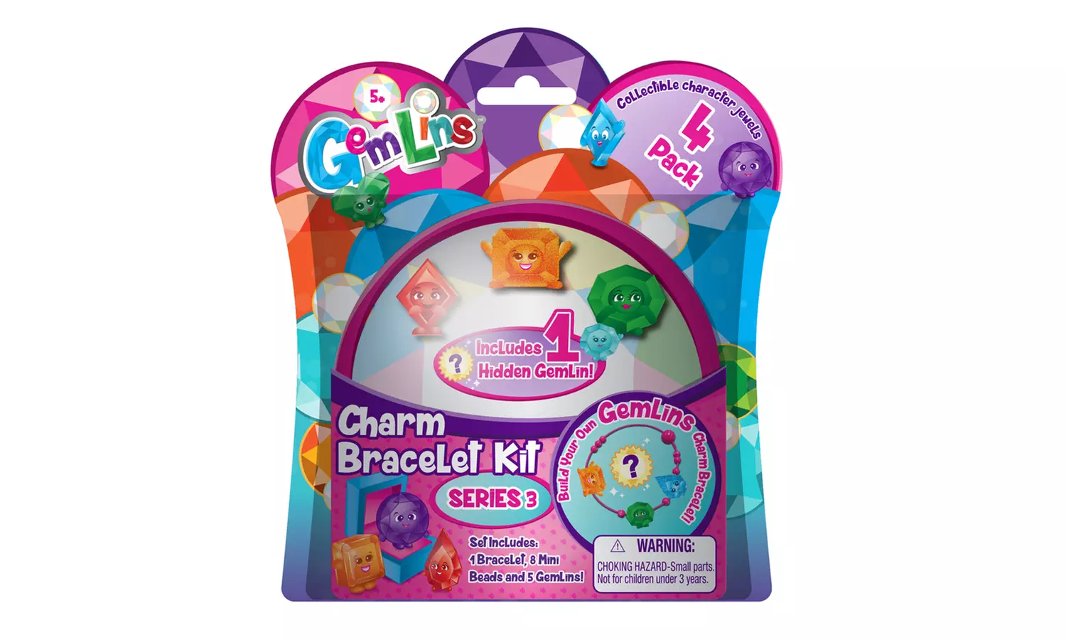 Gemlins Collectible Character Gems Charm Bracelet Kit (4-Pack) - Second Medium