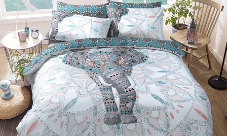 Parure copripiumino Elephant Mandala disponibile in 3 misure e 3 colori