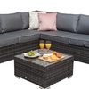 Image 5: Boston Rattan-Effect Corner Sofa Set in Grey with optional Cover 