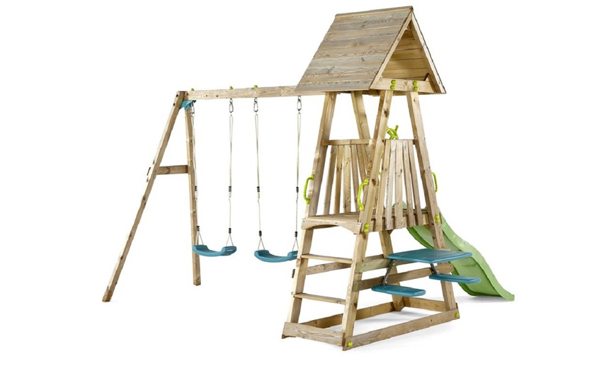 Image 8: Plum Wooden Swing Set