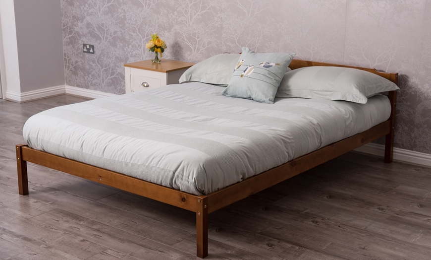 Image 6: Pine Wood Bed Frame