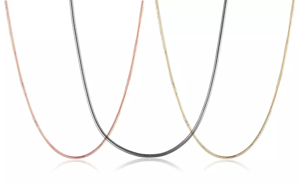Sterling Silver Snake Chain Necklace with Optional 18-Karat Gold Plating from $12.99–$14.99 - Primary Image