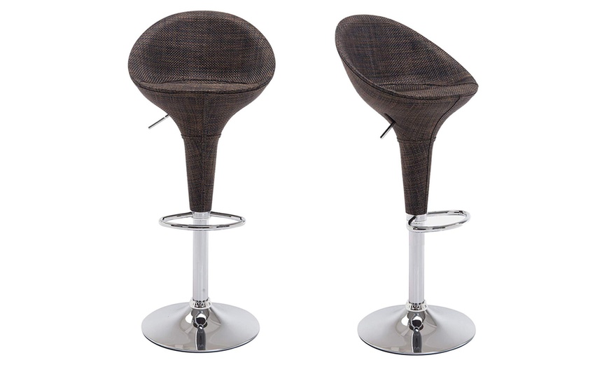 Image 1: Homcom Rattan-Effect Bar Stools