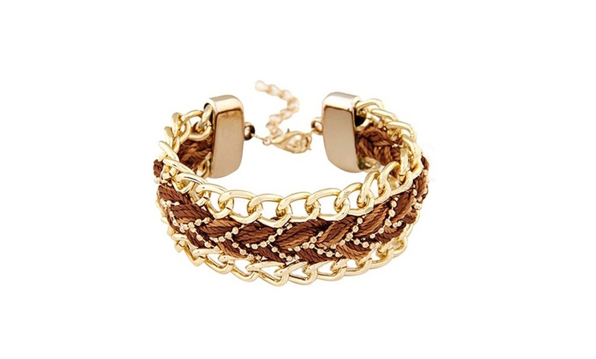 Image 3: Woven Thread Gold-Plated Bracelet