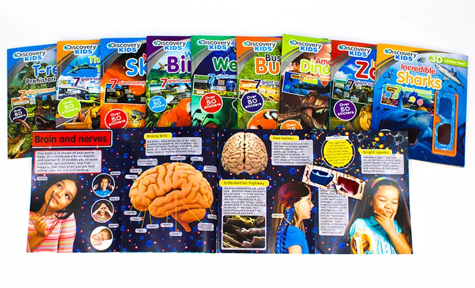Discovery Kids Sticker 10-Book Set with 3D Stickers - Primary Image