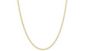 14K Gold 2.5MM Cuban Curb Link Chain Necklace by Moricci