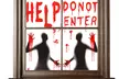 Halloween Bloody Window Clings Ghost Handprint Bloodstains PVC Stickers - Second Medium