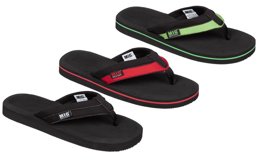 Image 1: MIG Men's Classic Flip Flops