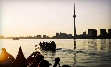 $45 for a Sunset and Weekend Voyageur Canoe Tour for Two from Harbourfront Canoe and Kayak Centre ($107.35 Value) - Primary Image