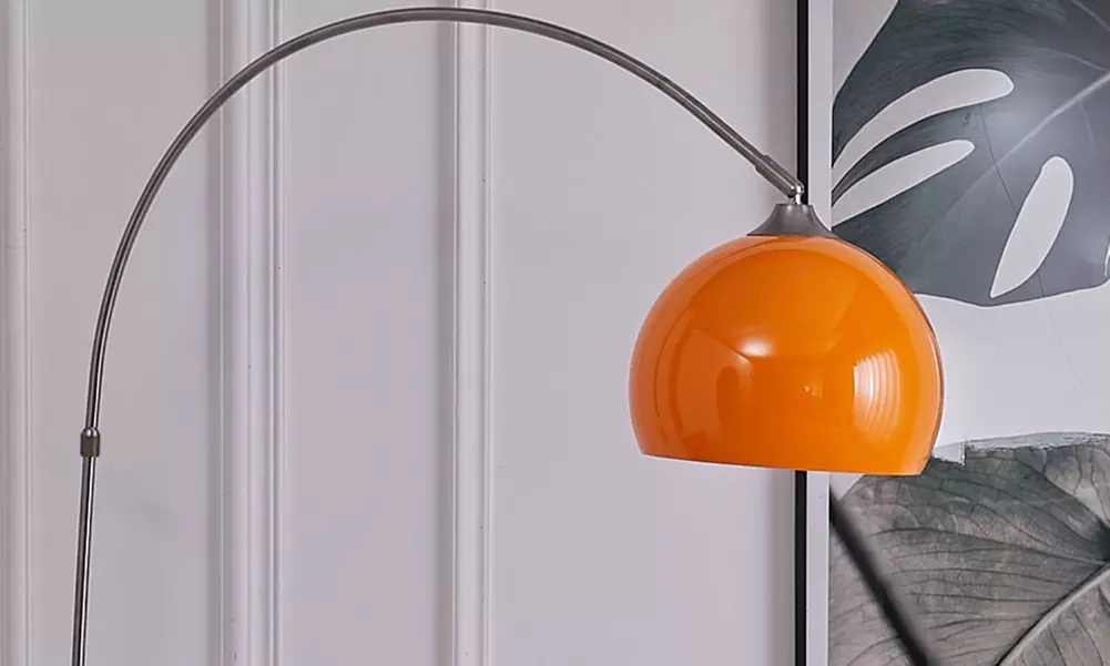 Arched Floor Lamp with Marble Base - Primary Image