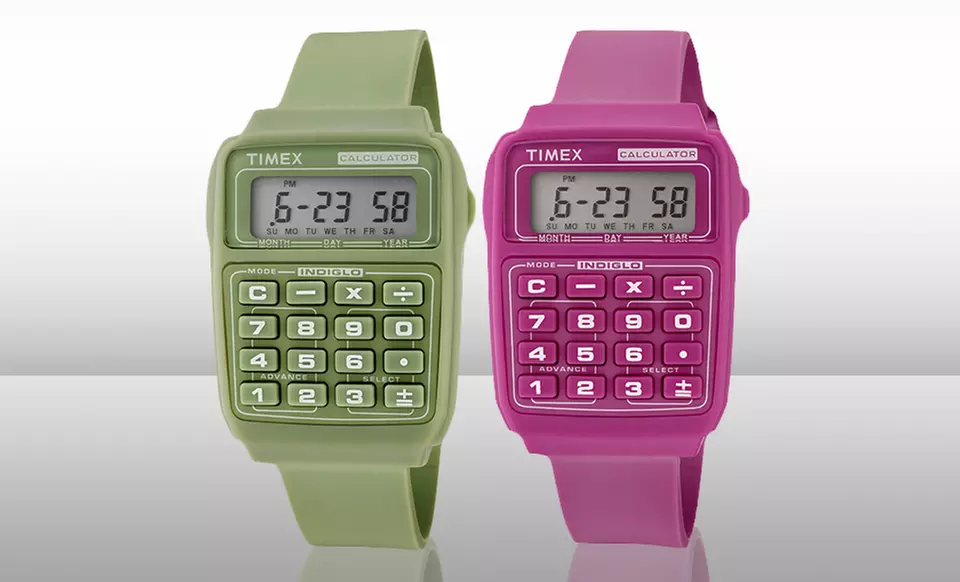 $14.99 for a Timex Calculator Watch for Men and Women in Green or Pink ($105 List Price). Free Shipping and Returns. - Primary Image